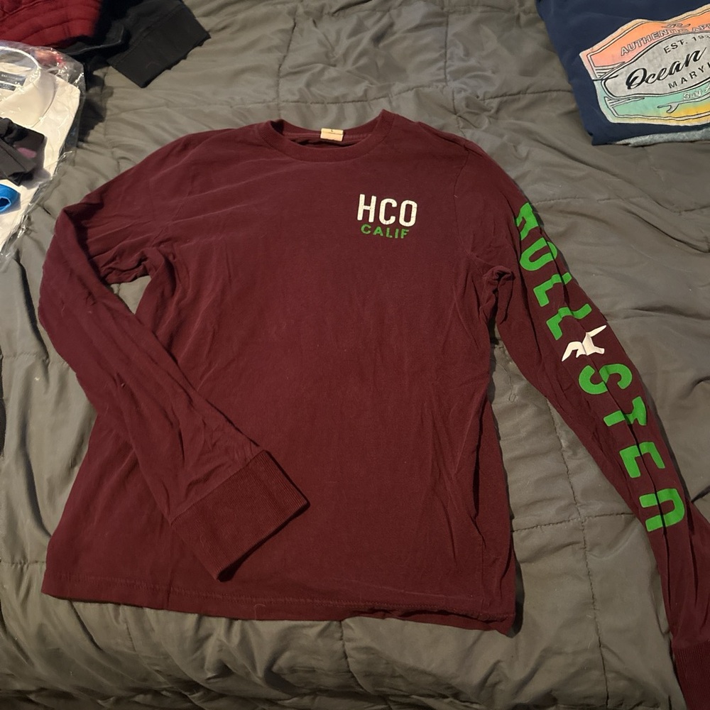 Hollister Burgundy Long Sleeve Tee